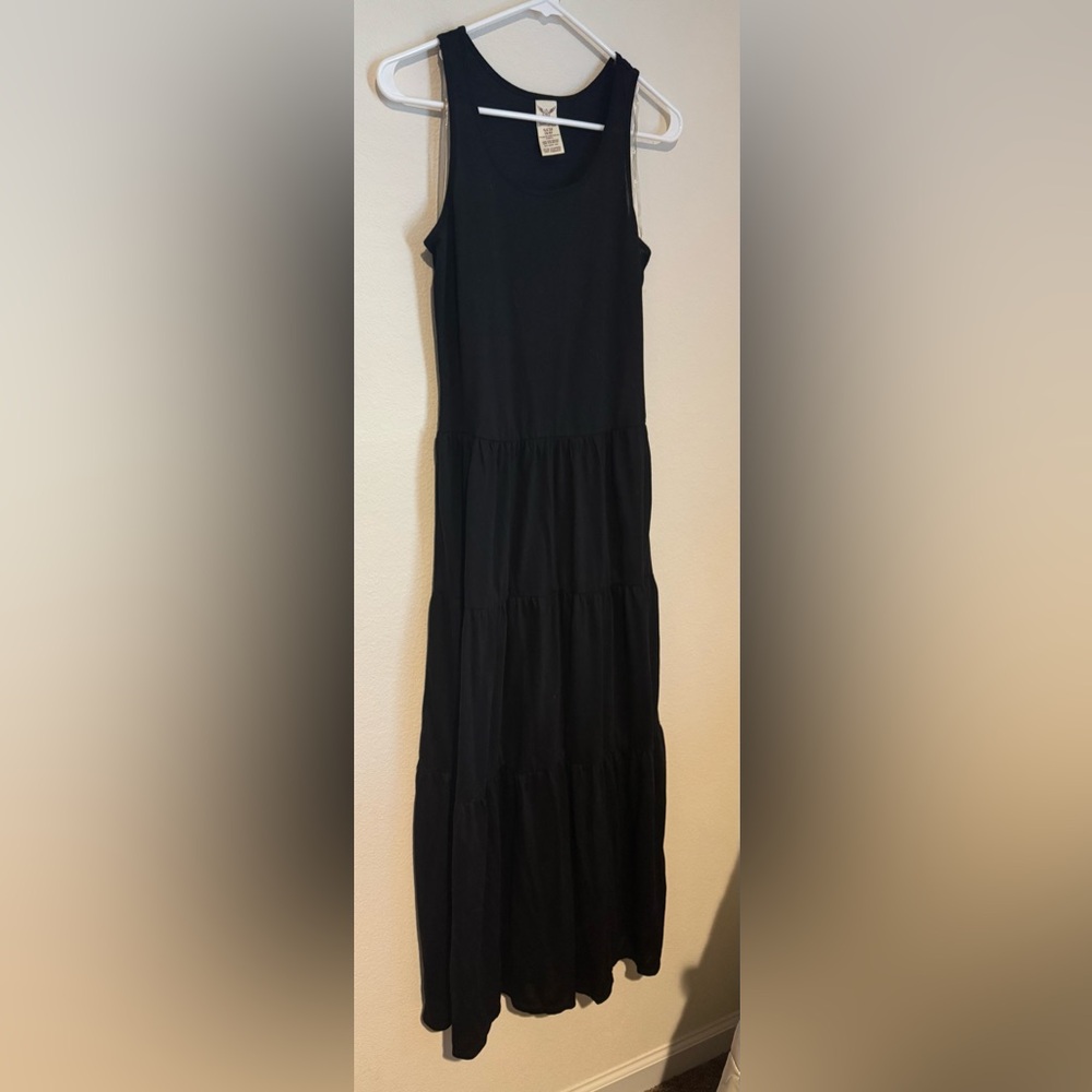 Faded Glory Black Tiered Maxi Dress Casual